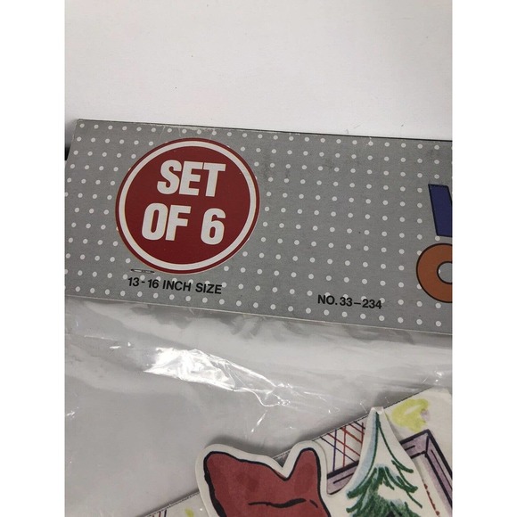 Winter Skater Christmas Cut Outs Set 6 13-16" Birthday Party Classroom Decor Vtg - Picture 8 of 9